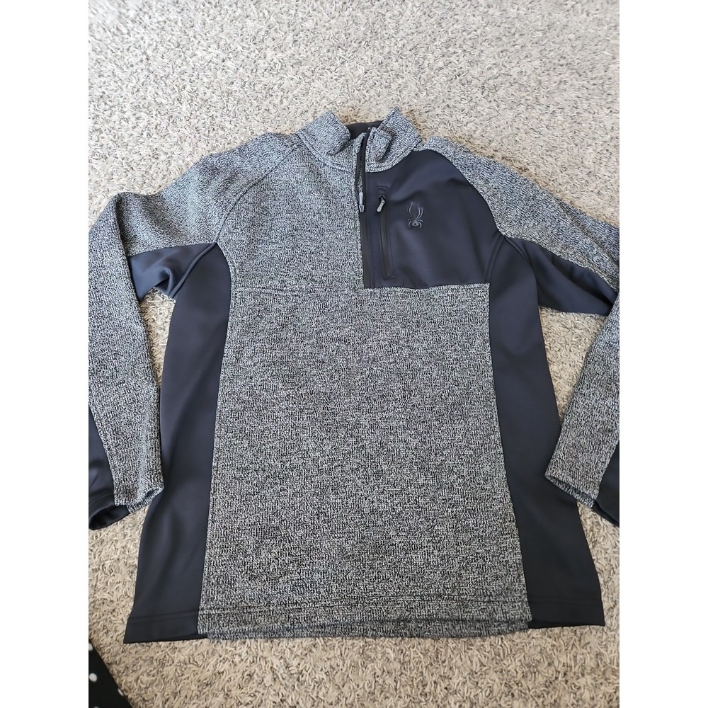 SPYDER GAIT 1/2 Zip Sweater Pullover Jacket Gray Black Sz Xlarge